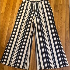 Lena Gabrielle Blue/White Striped Wide Leg Trousers  Size 12.